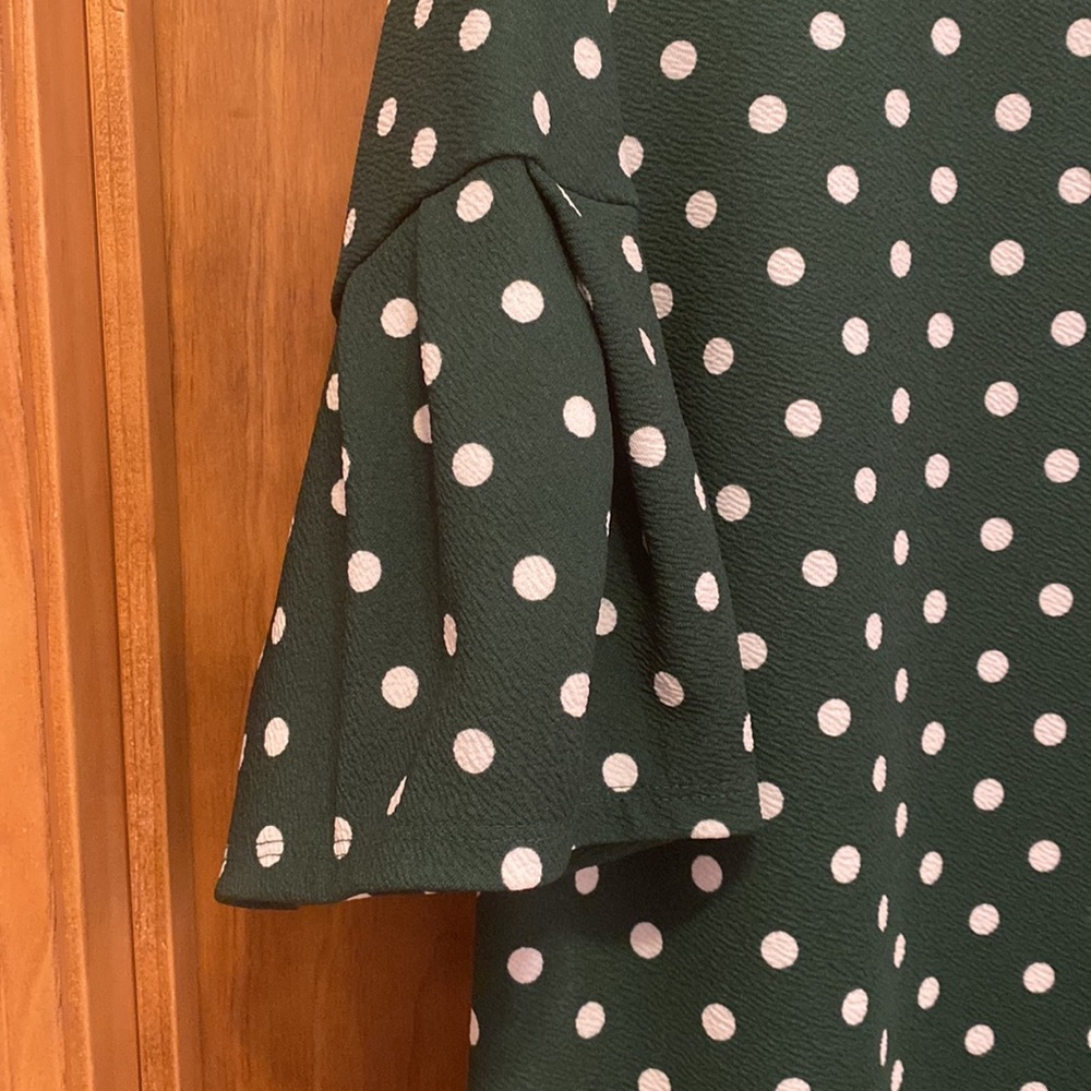 Agnes and Dora green and cream polka dot dress - Picture 2 of 3